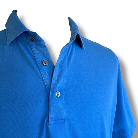 Drumohr Mens Polo Shirt XXL 2XL Blue Garment Dye Cotton Relaxed Slim Fit $130 - Picture 4 of 8